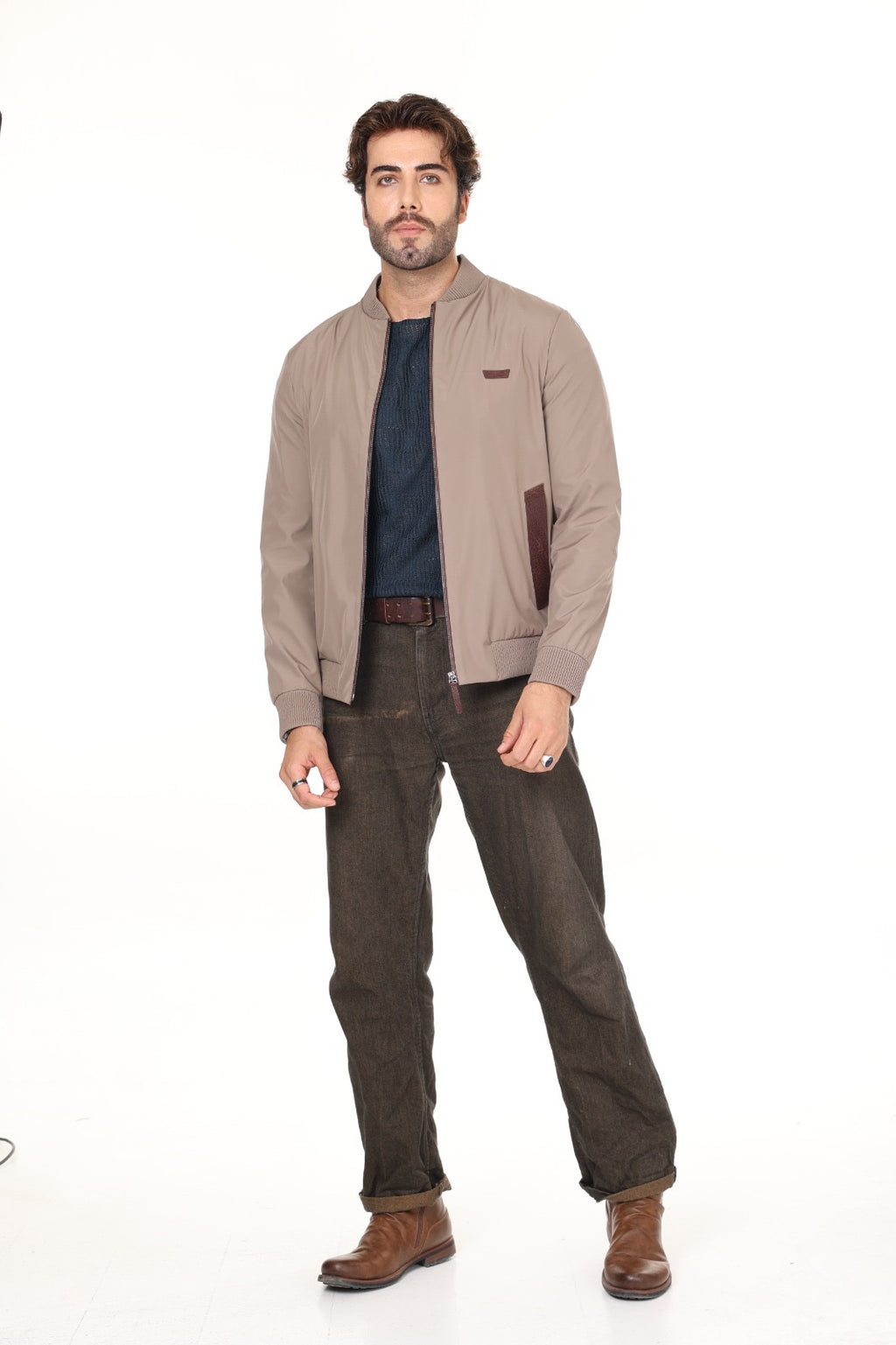 Fabric Leather Jacket