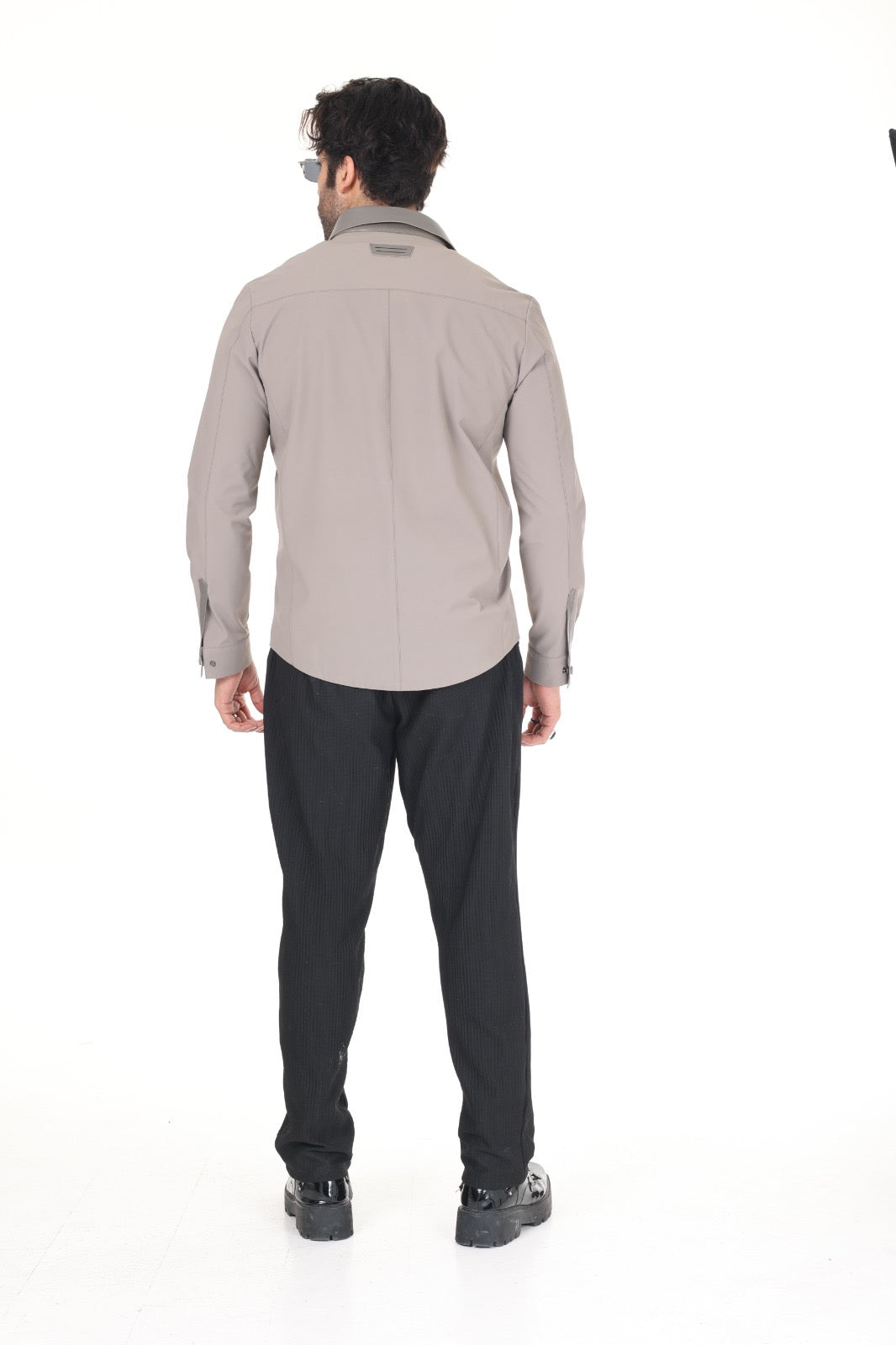 Fabric Leather Shirt