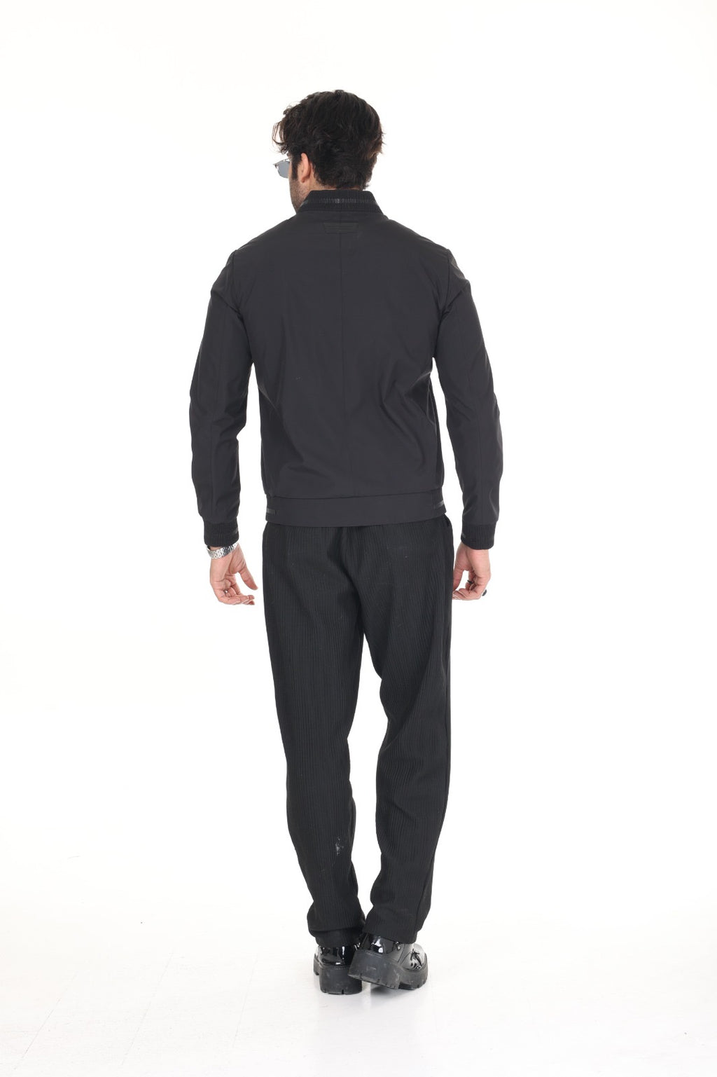 Black Fabric Leather
